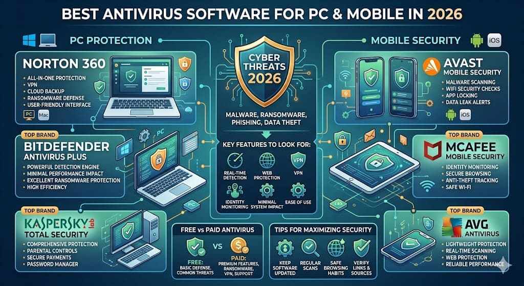 10 Best Antivirus Software for PC Mobile in 2026