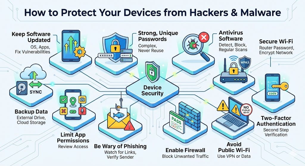 11 How to Protect Your Devices from Hackers Malware