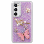 Luxury Glitter Butterfly Pearl Designer Back Cover Purple Edition