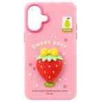 Cute 3D Fruit Designer Back Cover Pear Pink Theme - Image 2