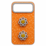 Luxury Crystal Floral Designer Back Cover Orange Edition