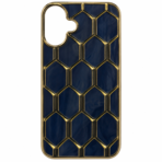 Luxury Honeycomb Metallic Designer Back Cover Blue Edition