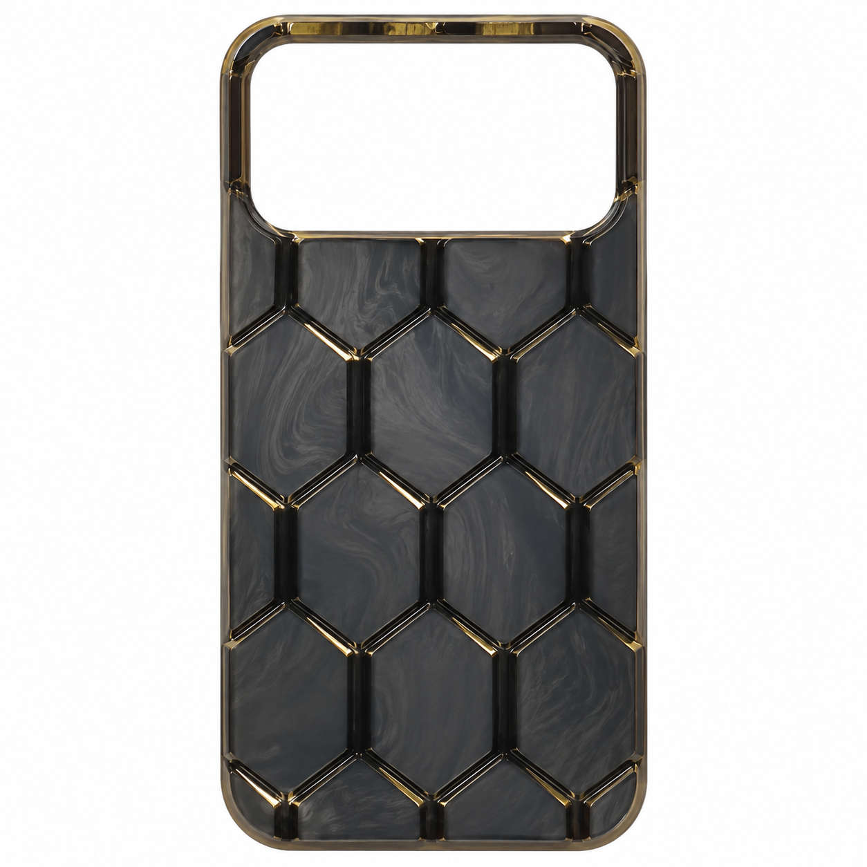 GSK0801401 Luxury Honeycomb Metallic Designer Back Cover Dark Grey Edition - Image 1