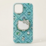 Cute Kitty Mirror Stand Designer Back Cover Mint Blue Theme