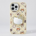Cute Kitty Mirror Stand Designer Back Cover Mint Blue Theme - Image 2