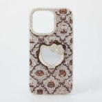 Cute Kitty Mirror Stand Designer Back Cover Mint Blue Theme - Image 3