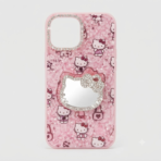Cute Kitty Mirror Stand Designer Back Cover Mint Blue Theme - Image 5