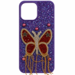 Luxury Butterfly Crystal Designer Back Cover Purple Theme