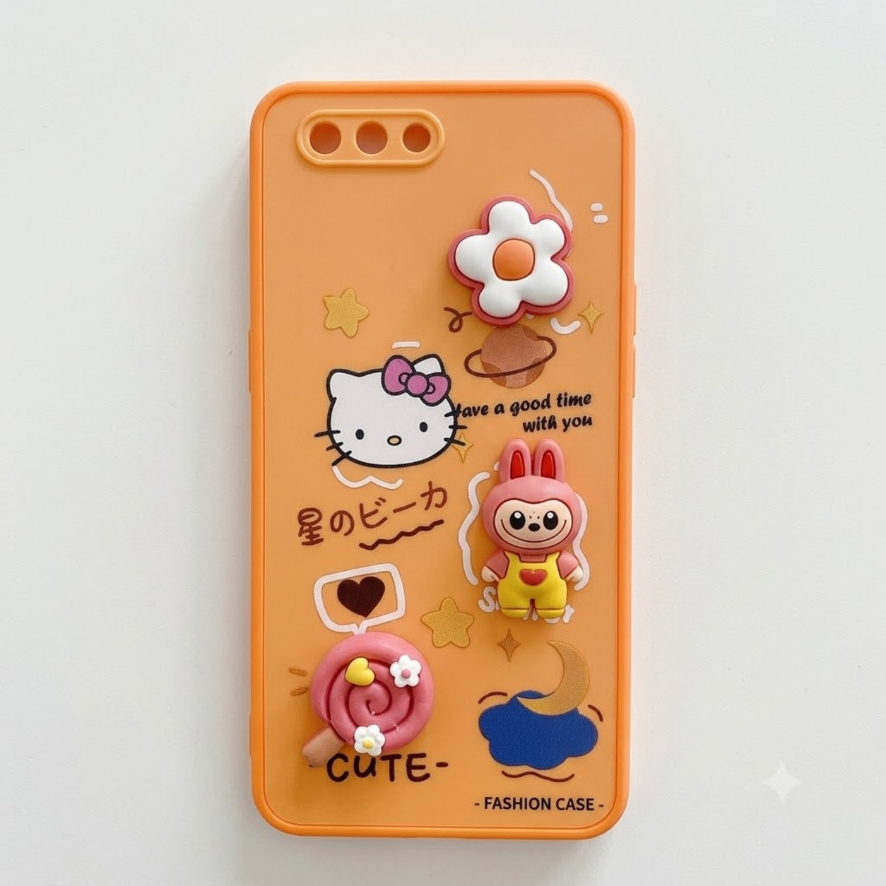 GSK0802901 Cute Kitty 3D Designer Back Cover Orange Edition - Image 1
