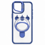 MagSafe Ring Holder Designer Back Cover Blue Clear