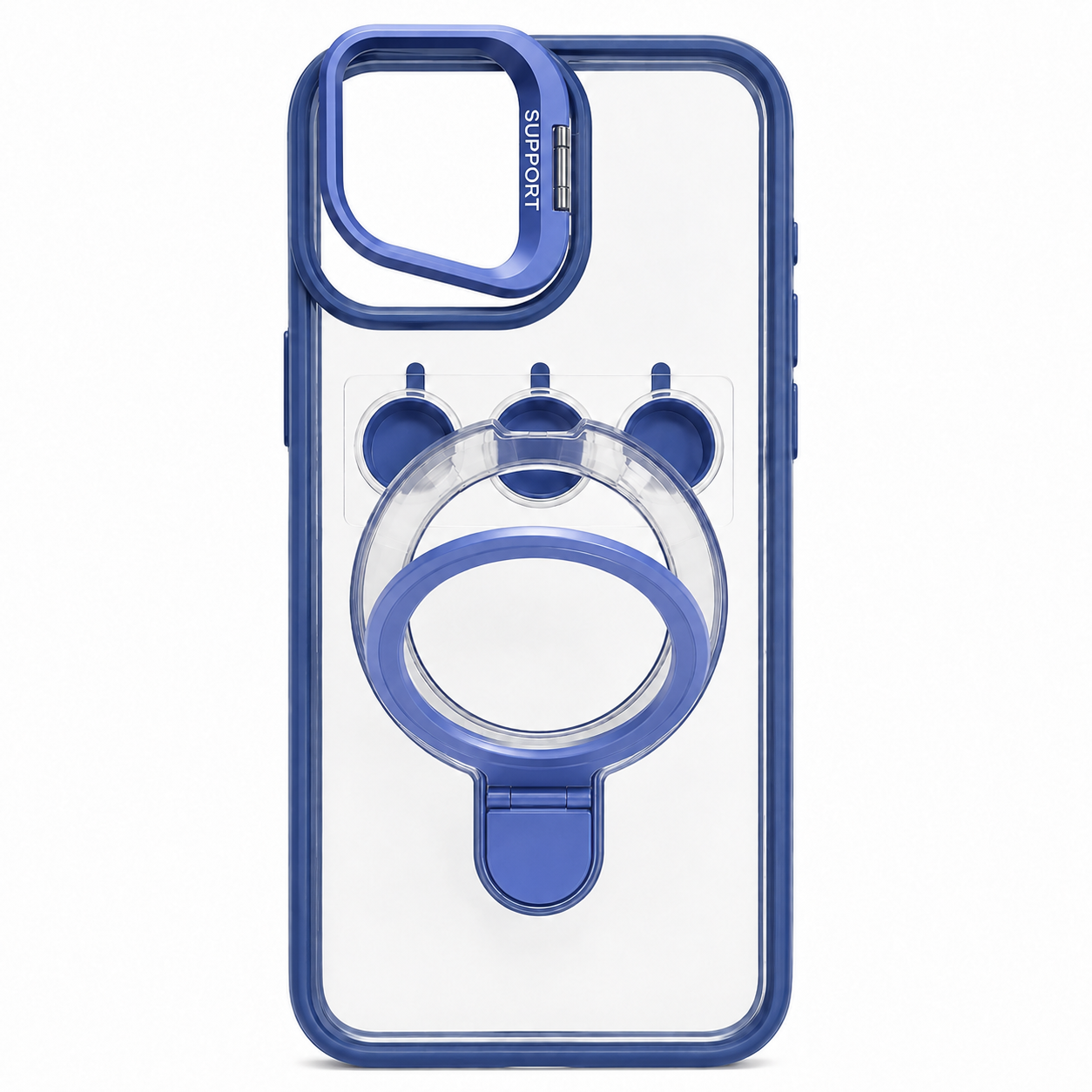 GSK0803201 MagSafe Ring Holder Designer Back Cover Blue Clear - Image 1