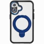 MagSafe Ring Designer Back Cover Blue Black Clear