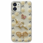 Luxury Floral Pearl Designer Back Cover Black Edition - Image 2