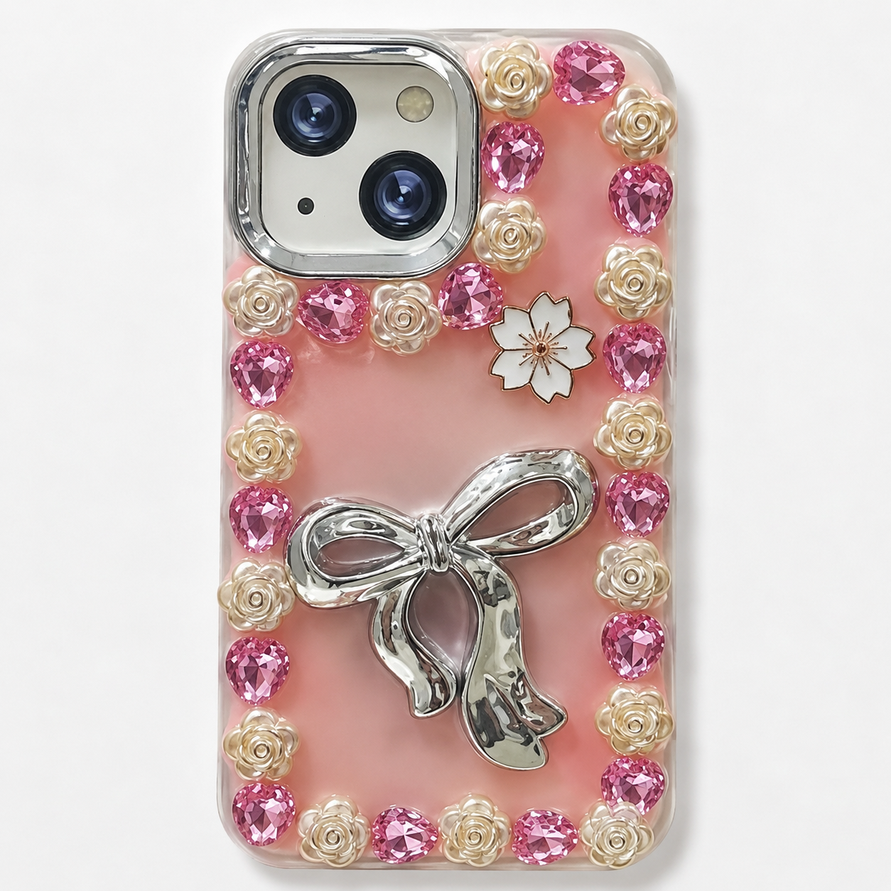 GSK0804301 Luxury Bow Pearl Designer Case Pink Edition - Image 1