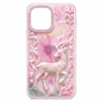 Luxury Deer Rhinestone Designer Case Pink Glitter Edition