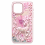 Luxury Deer Rhinestone Designer Case Pink Glitter Edition