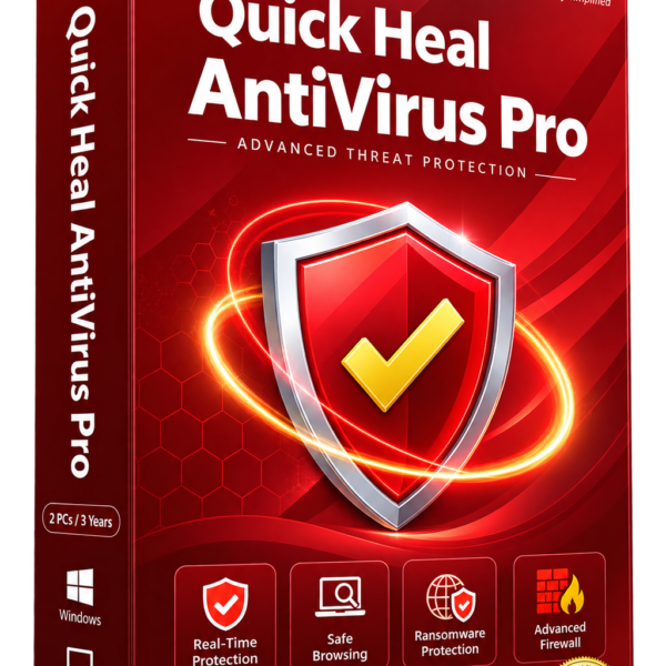 Quick Heal AntiVirus Pro | 1 Device | 1 Year | Windows PC & Laptop