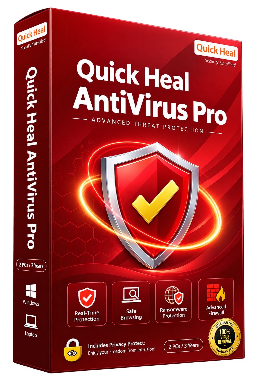 GSK0806501 Quick Heal AntiVirus Pro | 1 Device | 1 Year | Windows PC & Laptop - Image 1